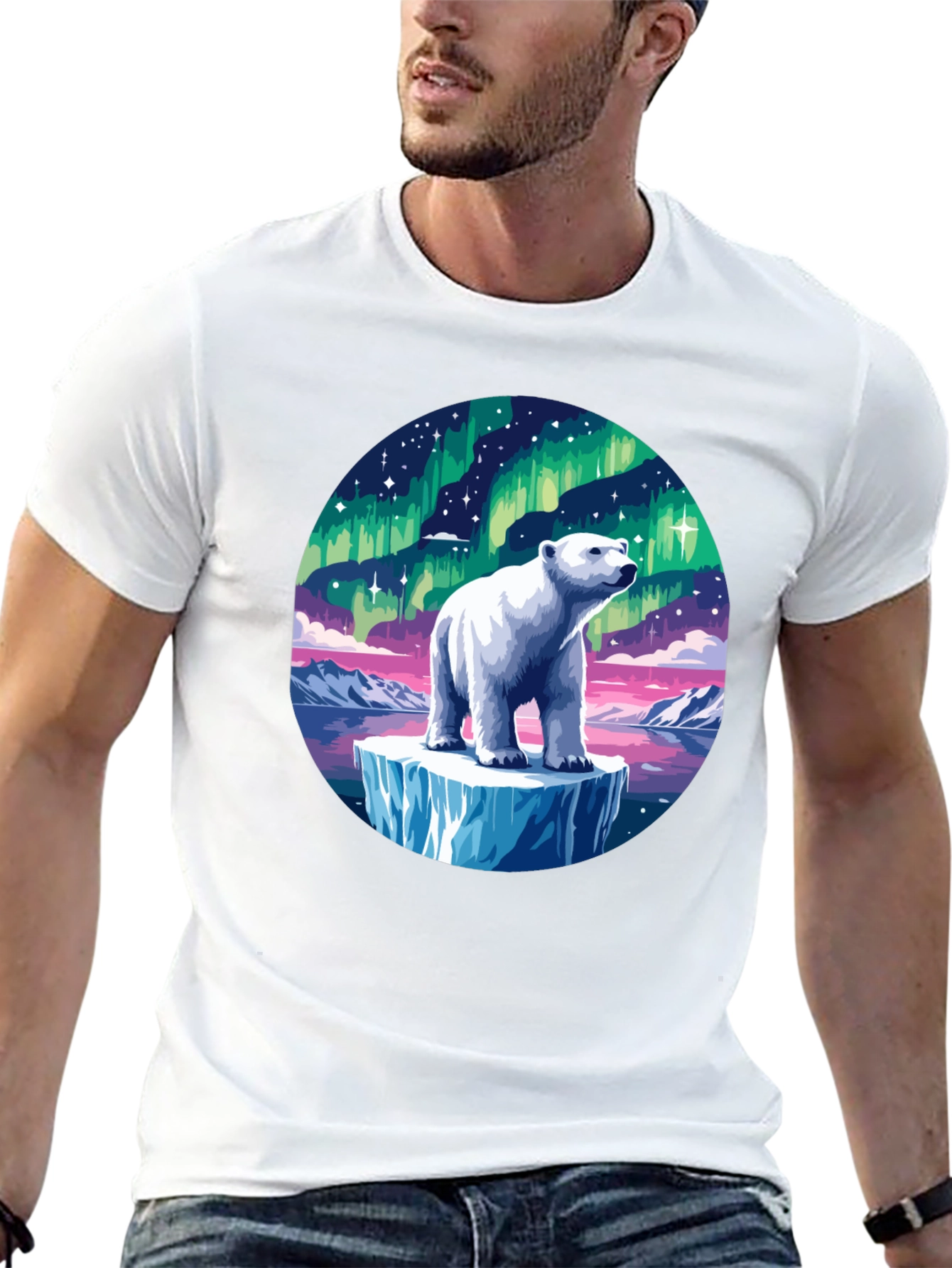 Aurora Polar Bear Graphic Tee