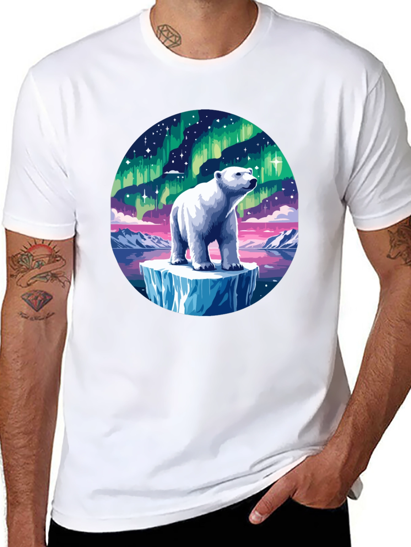 Aurora Polar Bear Graphic Tee