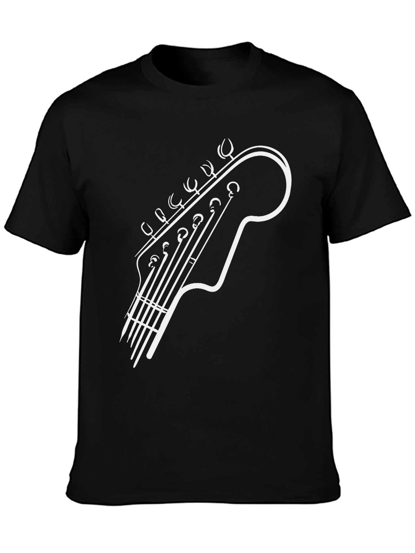 Guitar Headstock Graphic Tee - Black