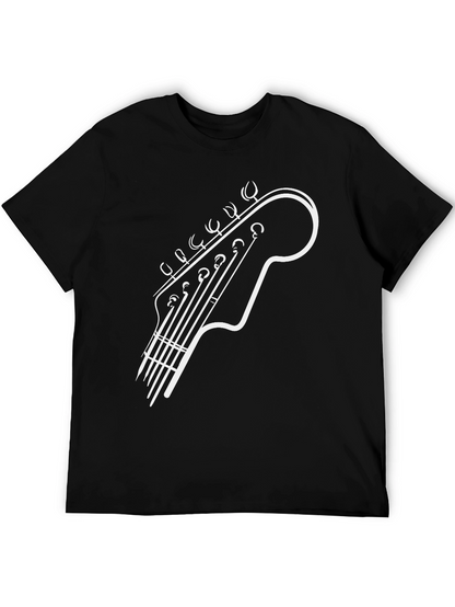 Guitar Headstock Graphic Tee - Black