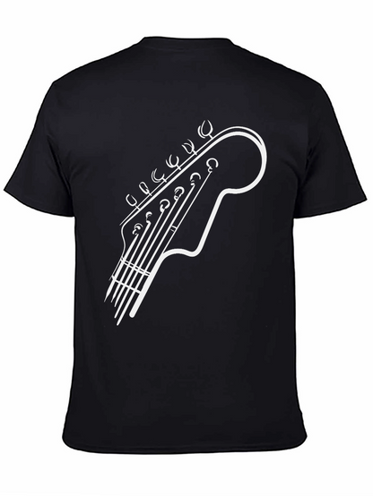 Guitar Headstock Graphic Tee - Black