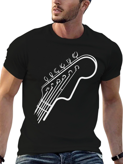 Guitar Headstock Graphic Tee - Black