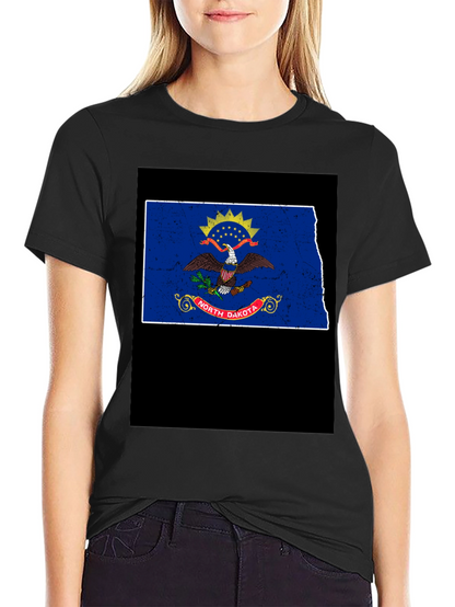 North Dakota Flag T-Shirt - Distressed Graphic Tee