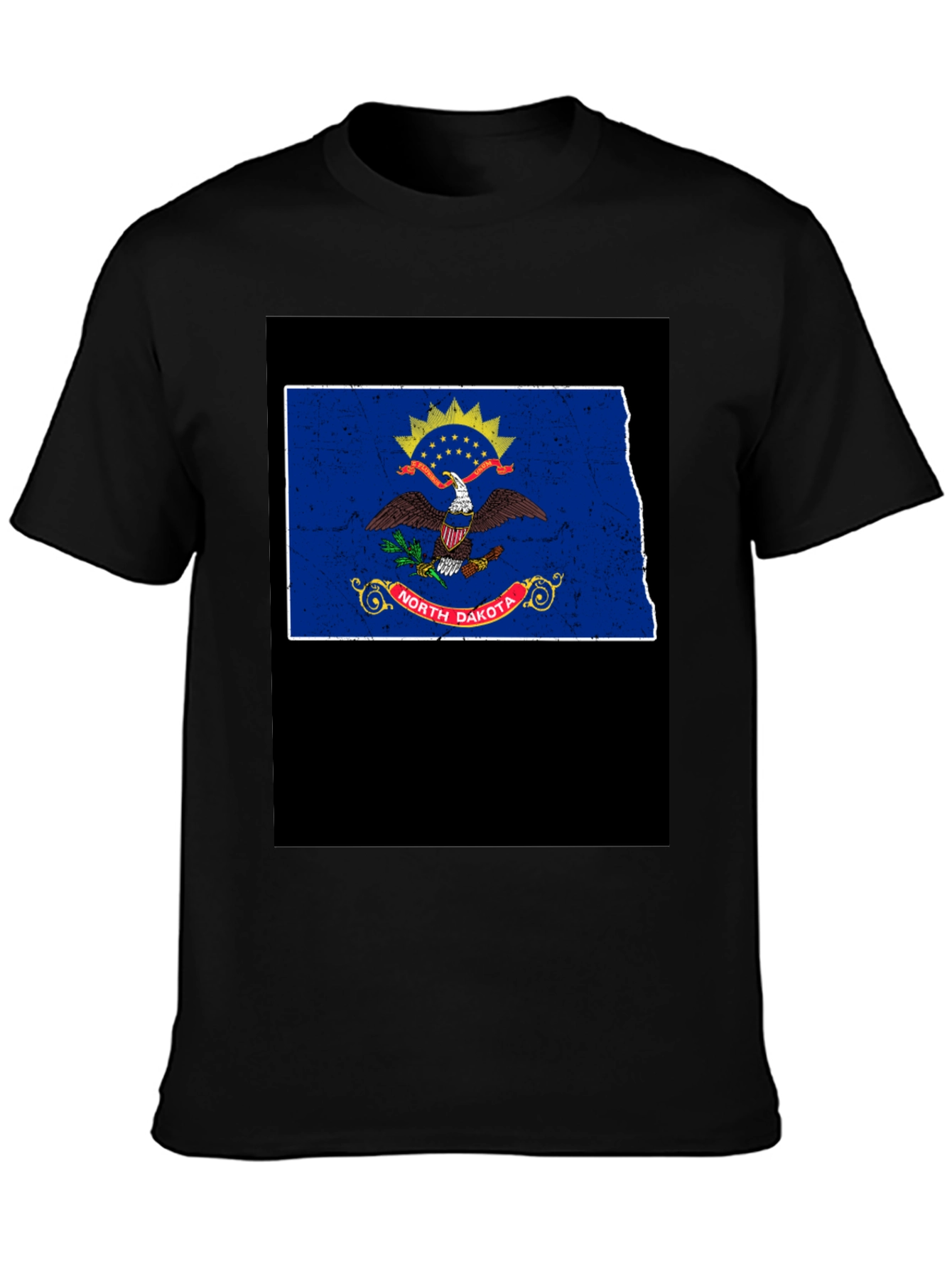 North Dakota Flag T-Shirt - Distressed Graphic Tee