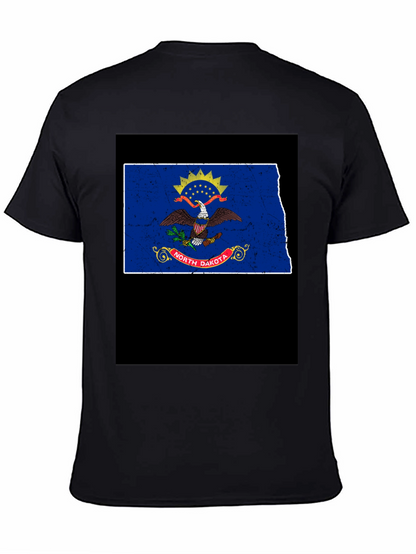 North Dakota Flag T-Shirt - Distressed Graphic Tee