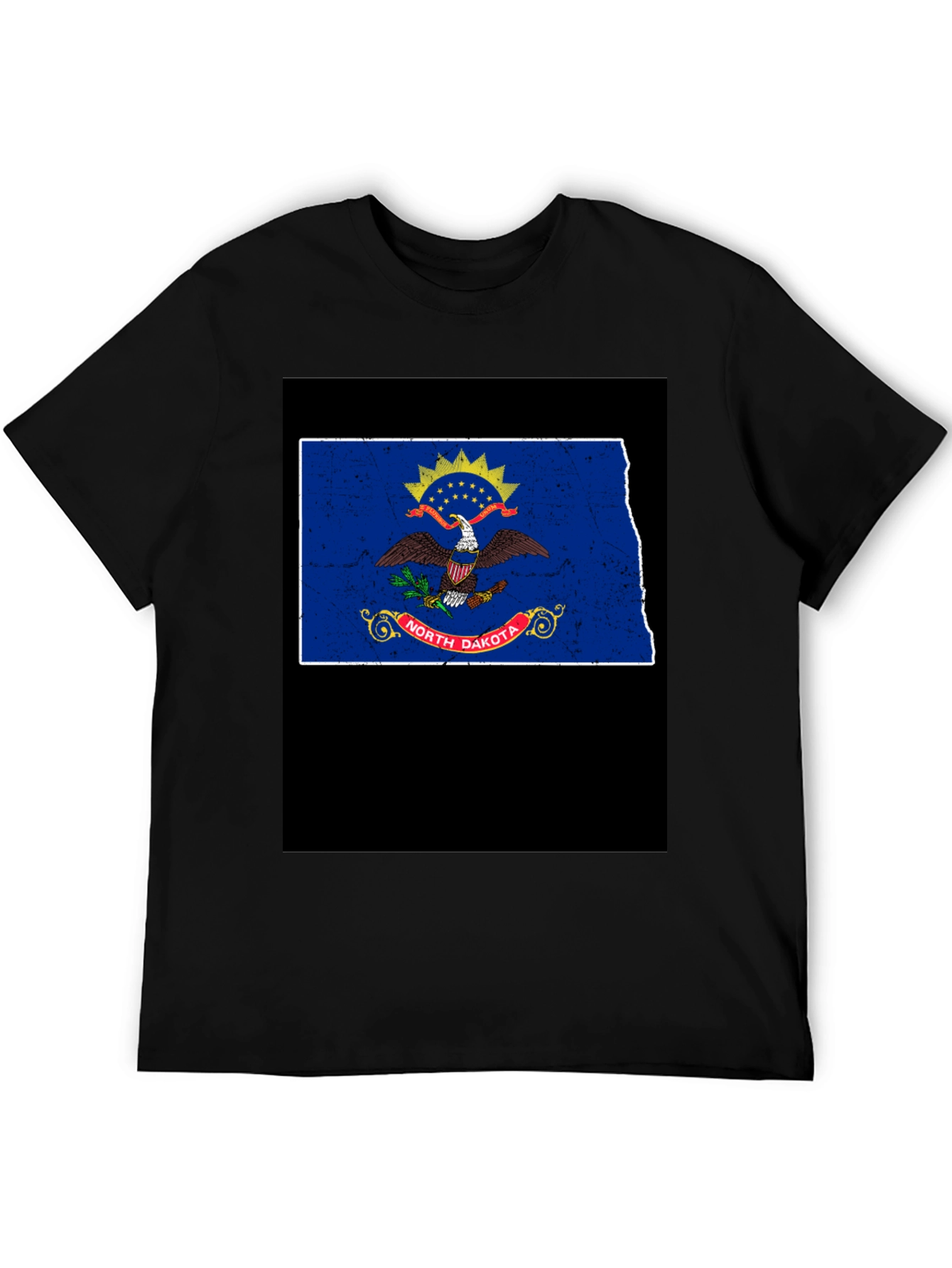 North Dakota Flag T-Shirt - Distressed Graphic Tee