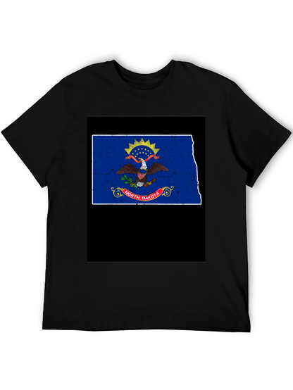 North Dakota Flag T-Shirt - Distressed Graphic Tee
