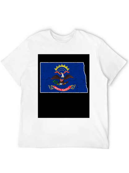 North Dakota Flag T-Shirt - Distressed Graphic Tee