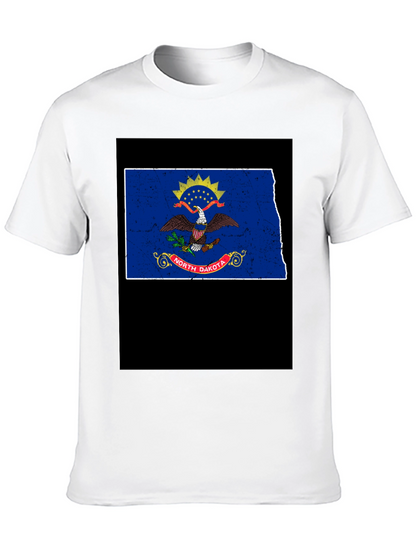 North Dakota Flag T-Shirt - Distressed Graphic Tee