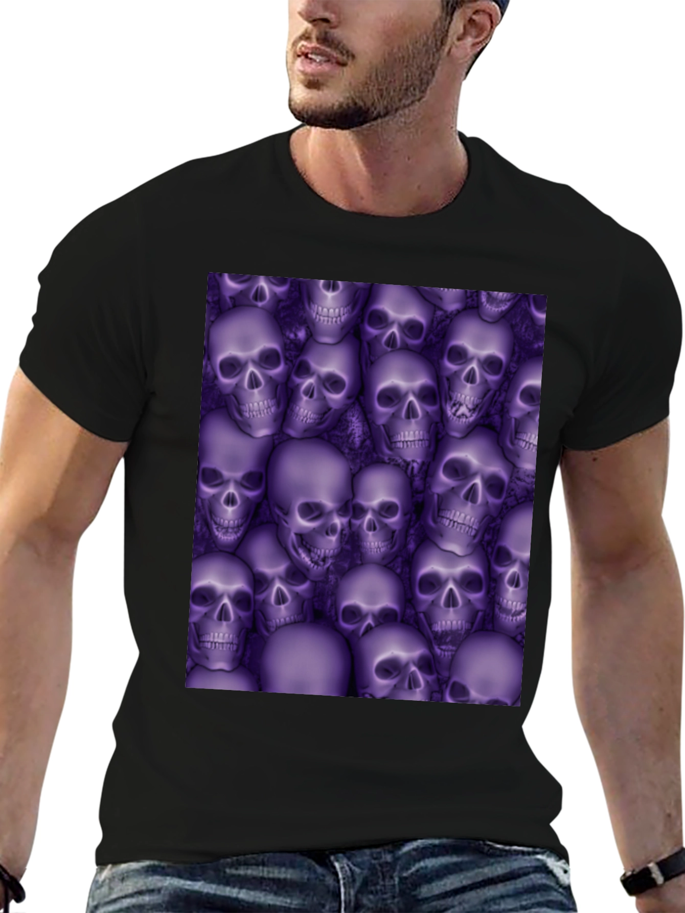 Skull Print T-Shirt - Gothic Style