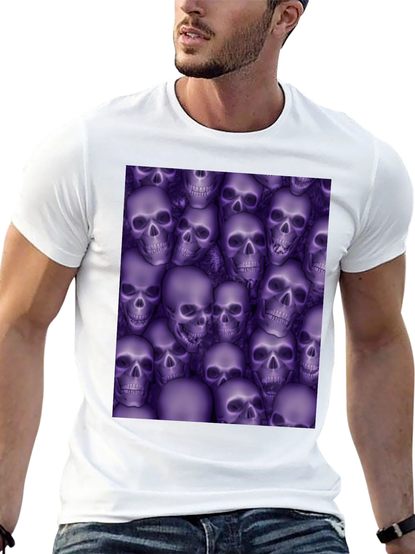 Skull Print T-Shirt - Gothic Style