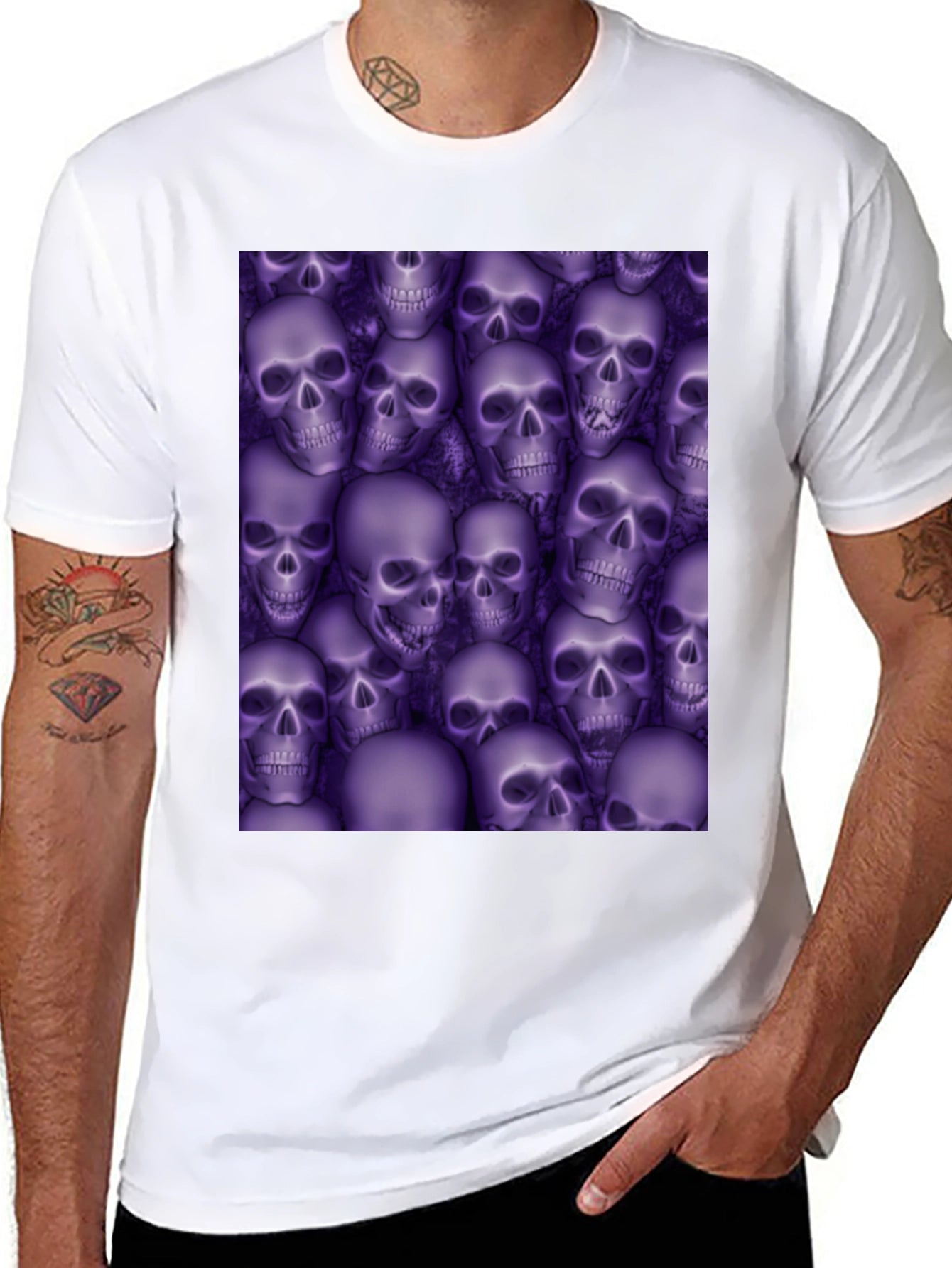 Skull Print T-Shirt - Gothic Style