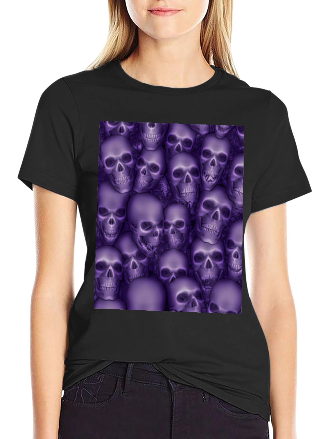 Skull Print T-Shirt - Gothic Style