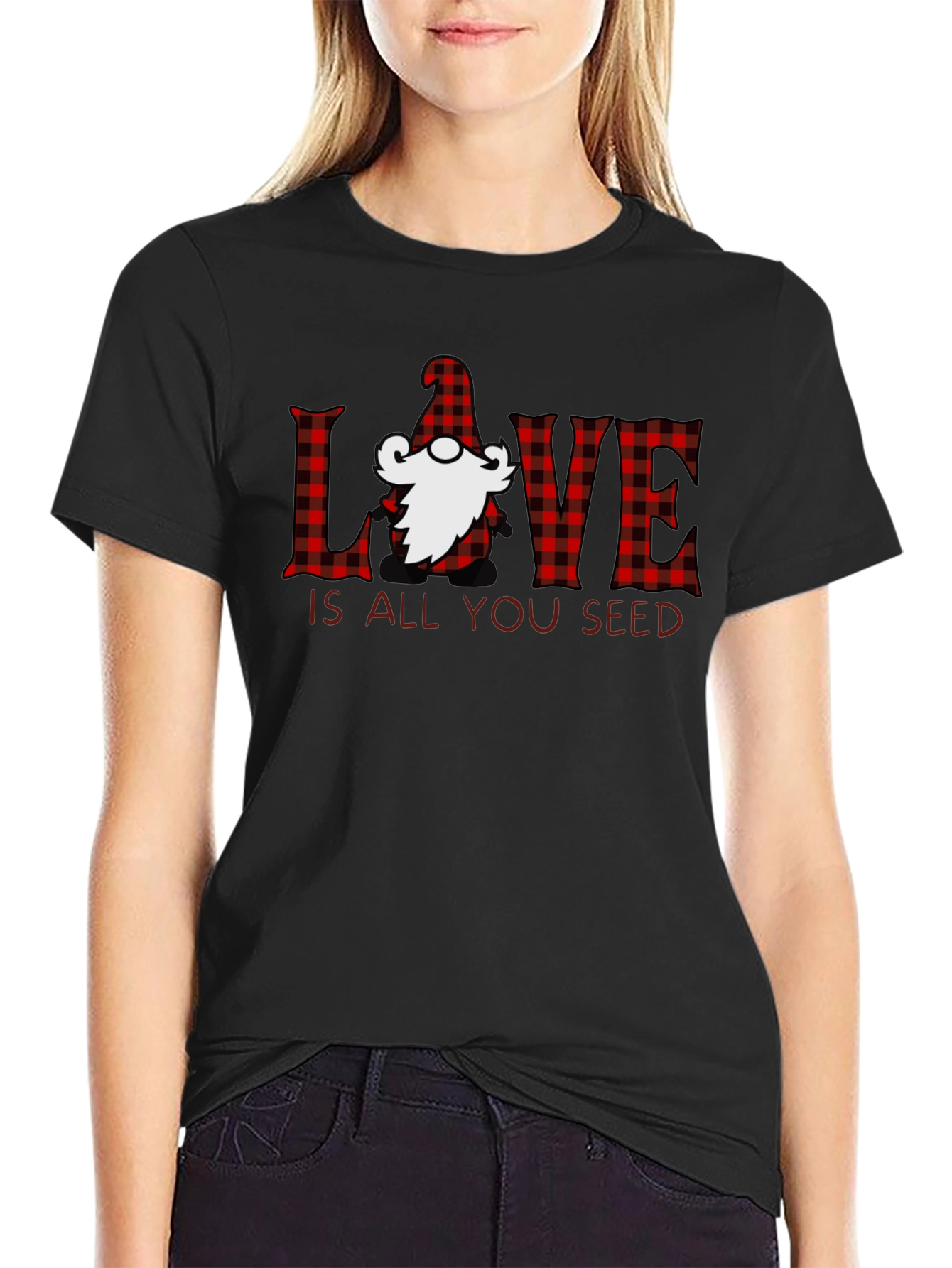 Love Gnome Plaid Shirt
