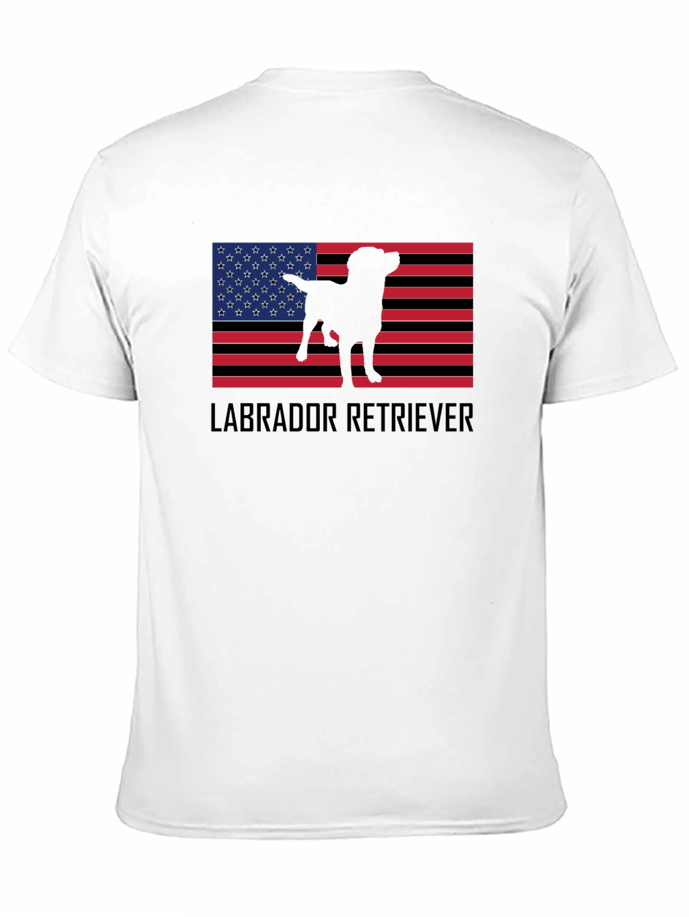 Labrador Retriever American Flag Black T-Shirt