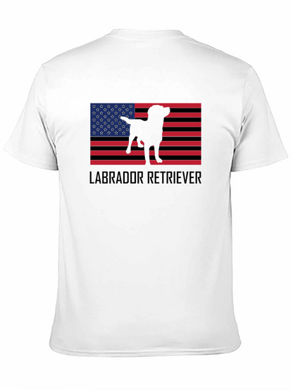 Labrador Retriever American Flag Black T-Shirt