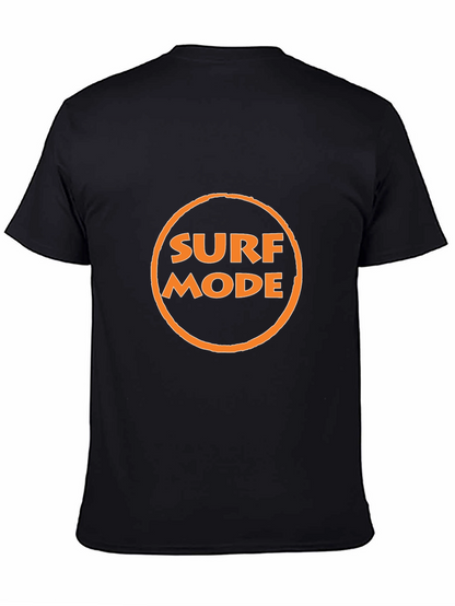 Surf Mode Graphic Tee - Black Cotton T-Shirt