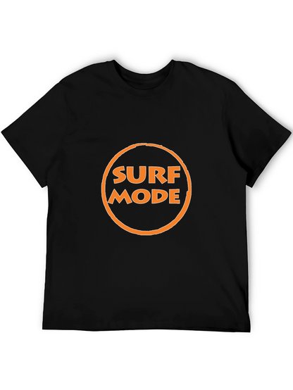 Surf Mode Graphic Tee - Black Cotton T-Shirt