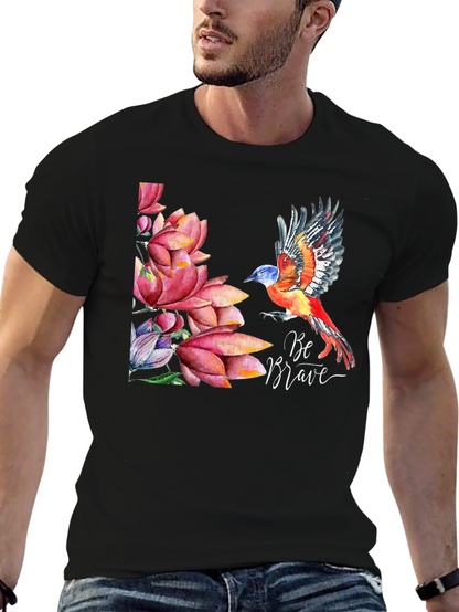 Be Brave Bird & Floral T-Shirt