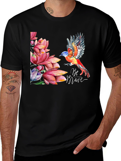 Be Brave Bird & Floral T-Shirt