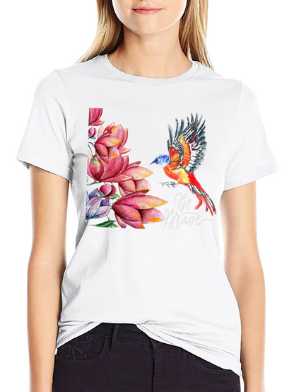 Be Brave Bird & Floral T-Shirt