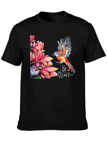 Be Brave Bird & Floral T-Shirt