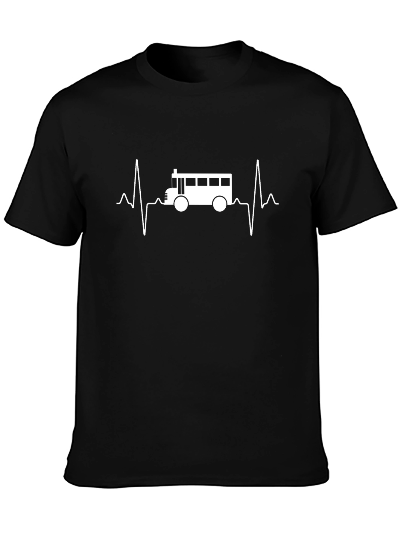 Bus Heartbeat T-Shirt - School Bus Driver Tee