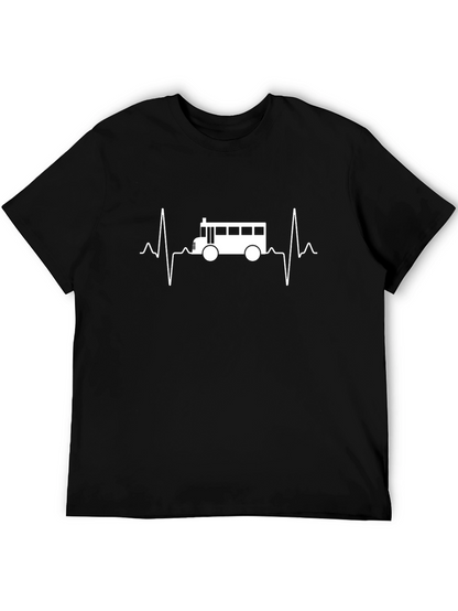 Bus Heartbeat T-Shirt - School Bus Driver Tee