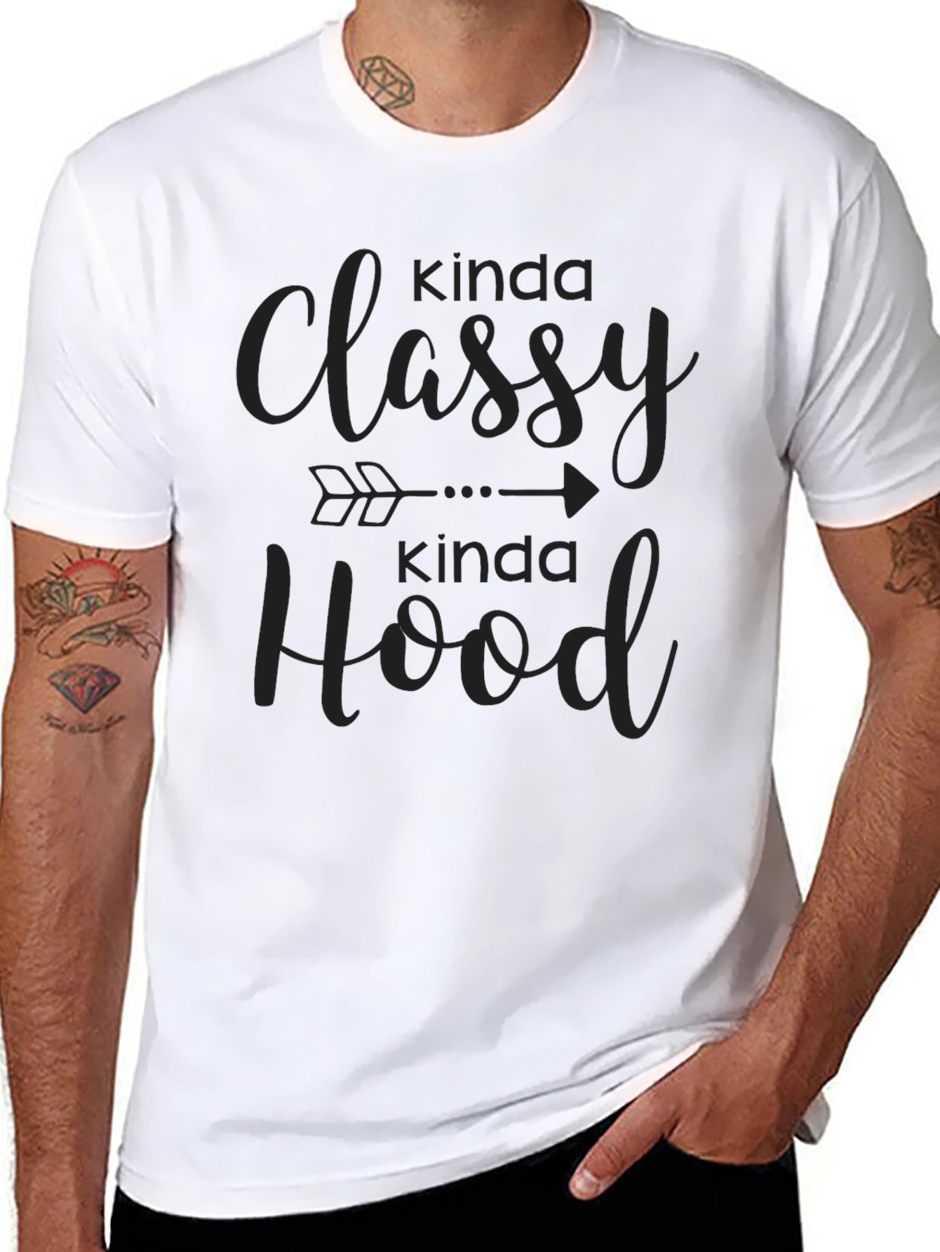 Kinda Classy Kinda Hood Black T-Shirt