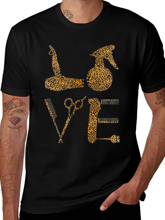 Leopard Print Barber Love T-Shirt