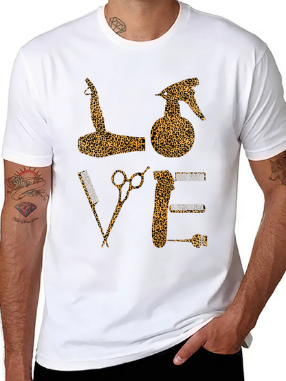 Leopard Print Barber Love T-Shirt