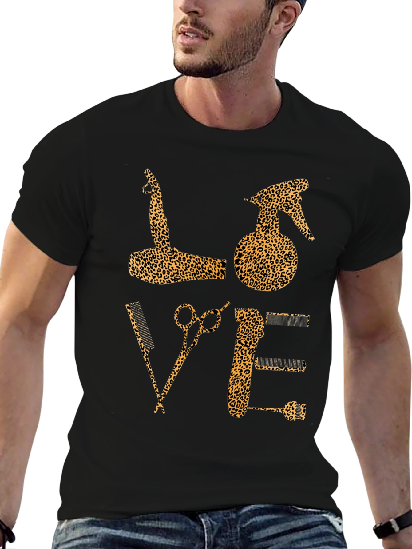 Leopard Print Barber Love T-Shirt