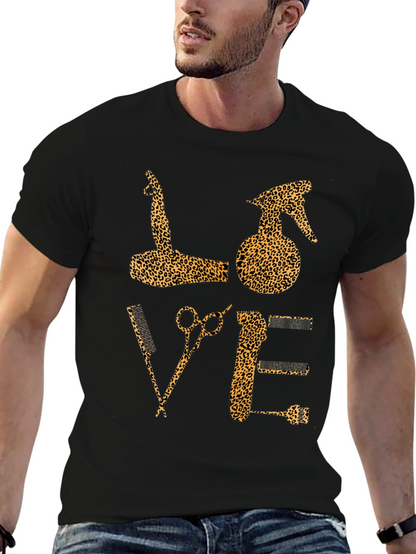 Leopard Print Barber Love T-Shirt