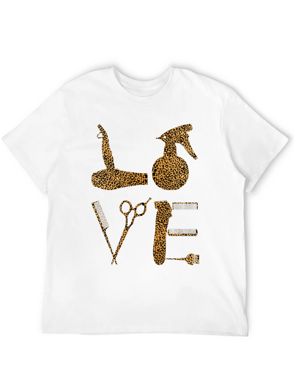 Leopard Print Barber Love T-Shirt