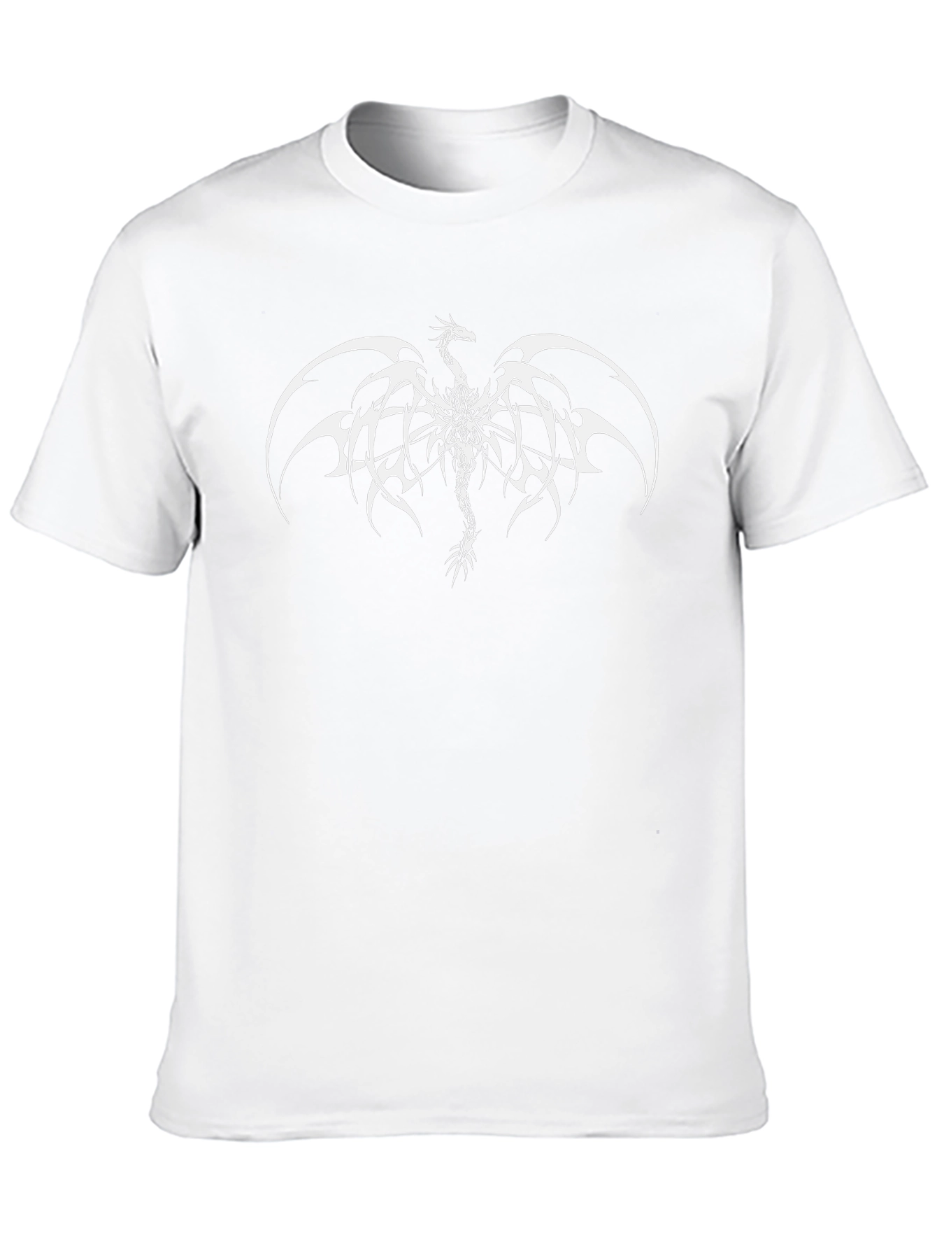 Dragon Print Graphic Tee - Black Casual Style