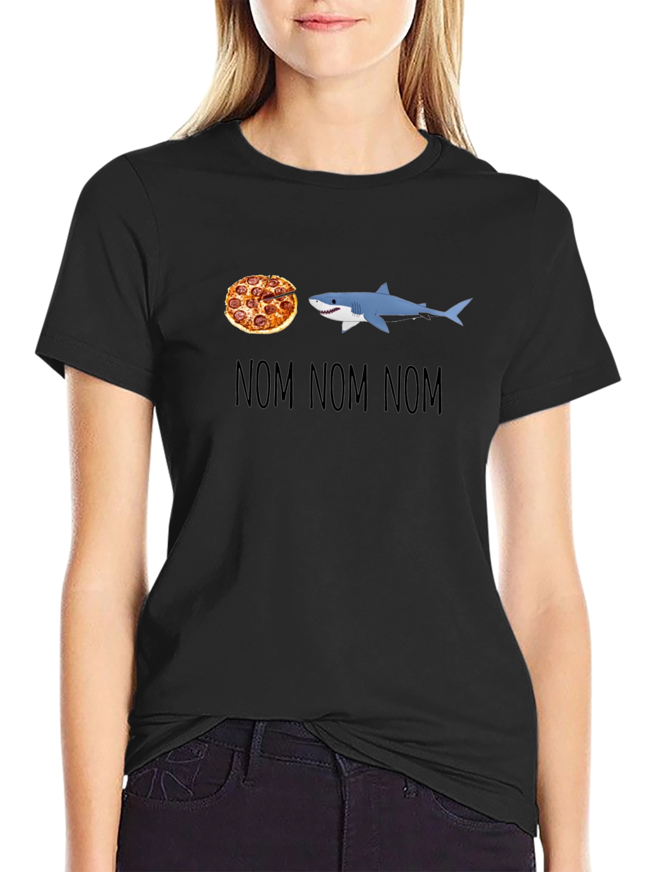 Pizza Shark T-Shirt - Nom Nom Nom Design