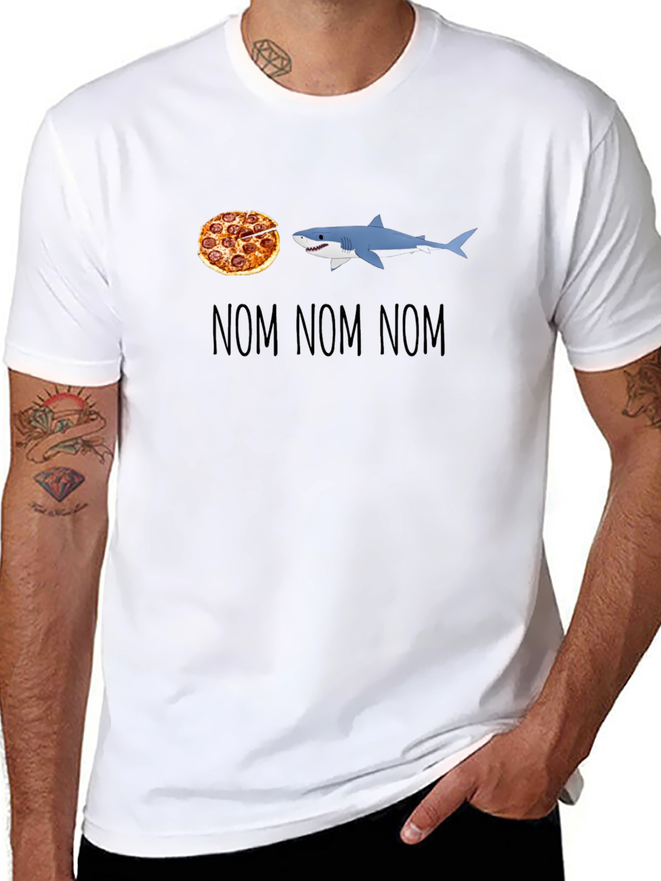 Pizza Shark T-Shirt - Nom Nom Nom Design