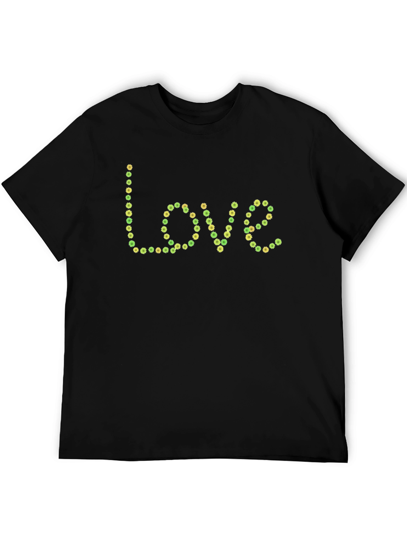 Floral Love Graphic Black T-Shirt