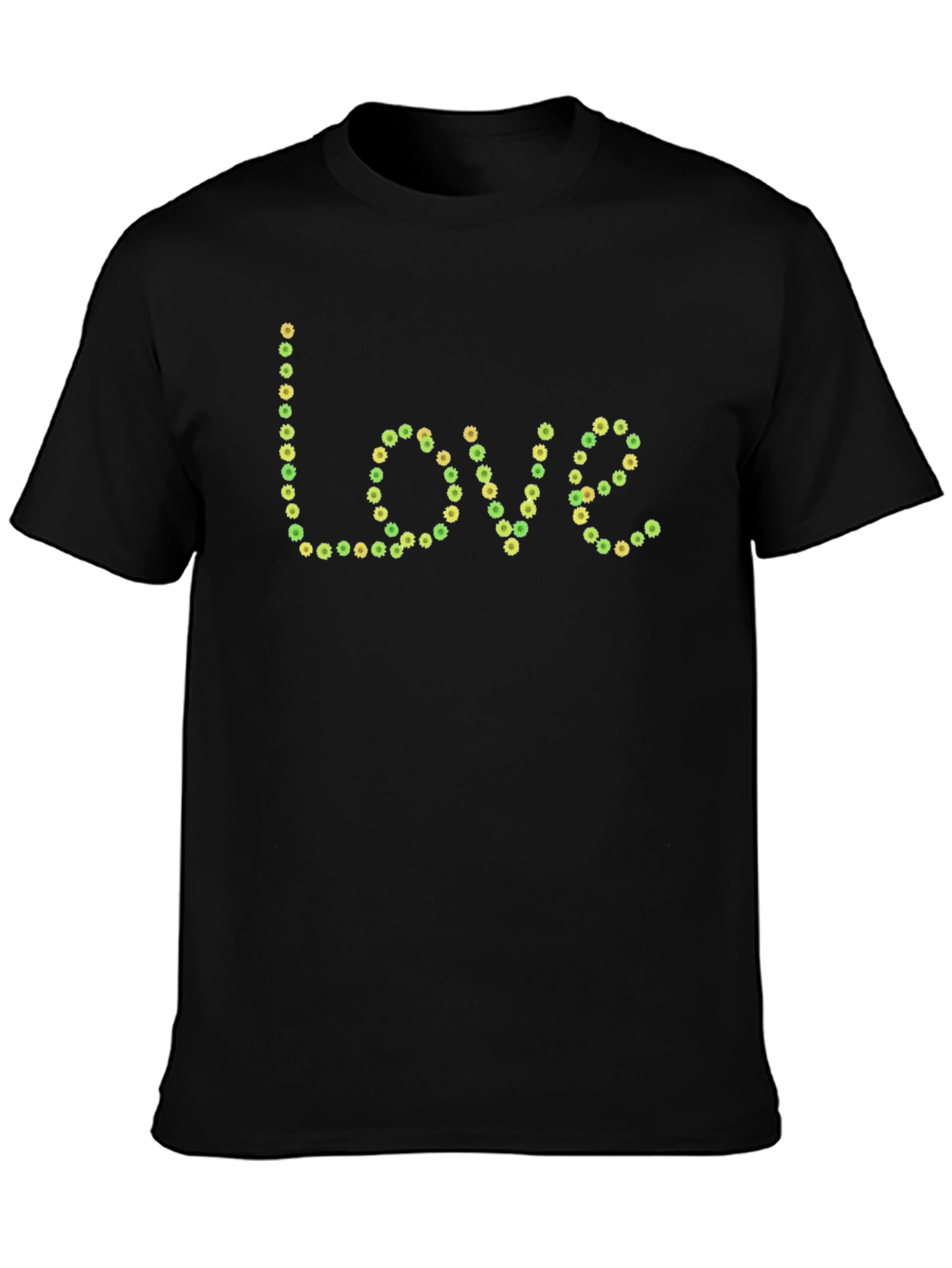 Floral Love Graphic Black T-Shirt
