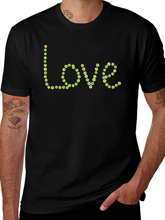 Floral Love Graphic Black T-Shirt