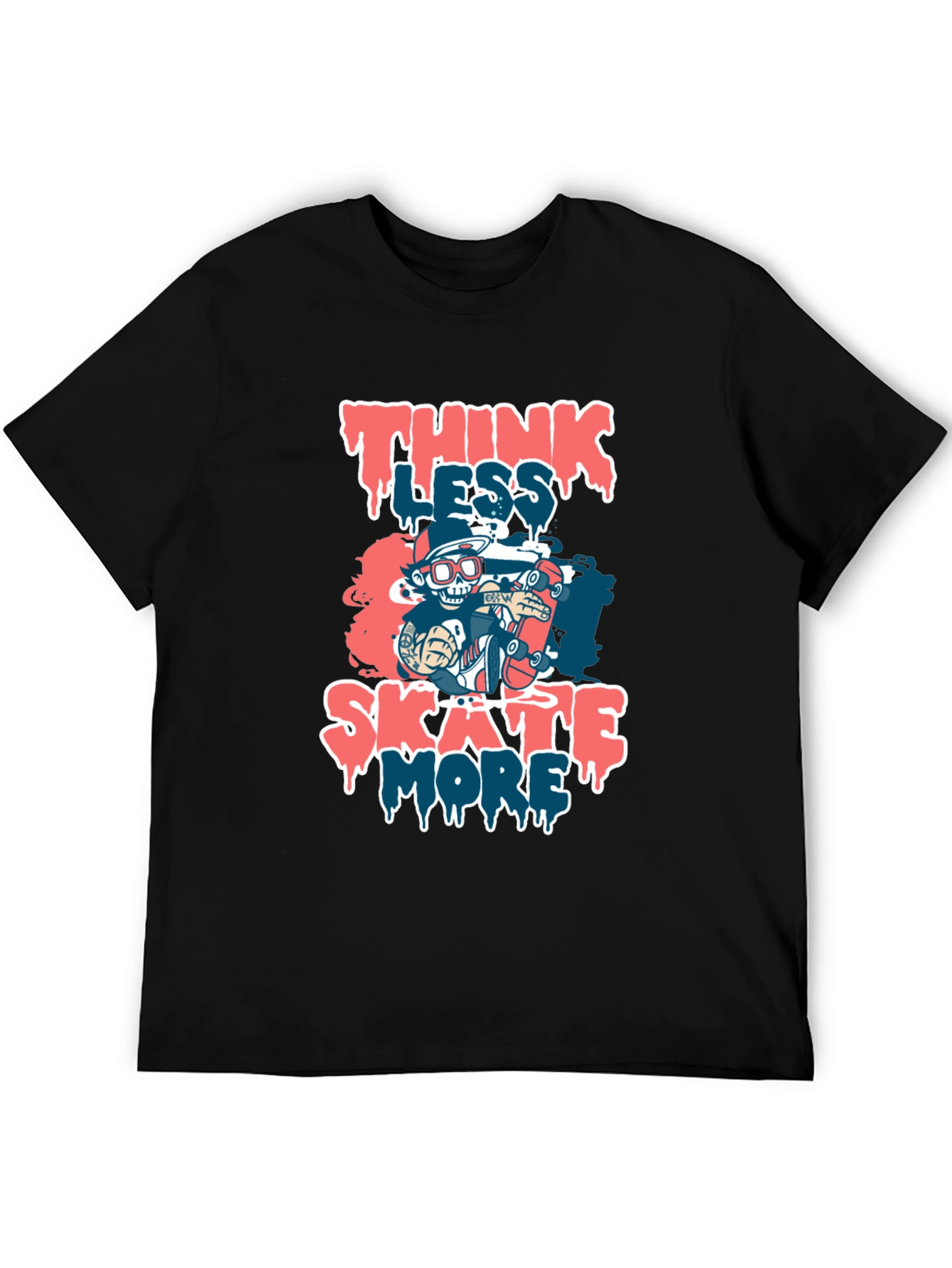 Think Less Skate More Graphic T-Shirt