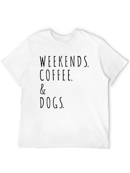 Weekends Coffee and Dogs Black T-Shirt