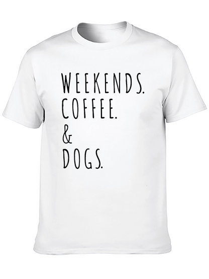 Weekends Coffee and Dogs Black T-Shirt