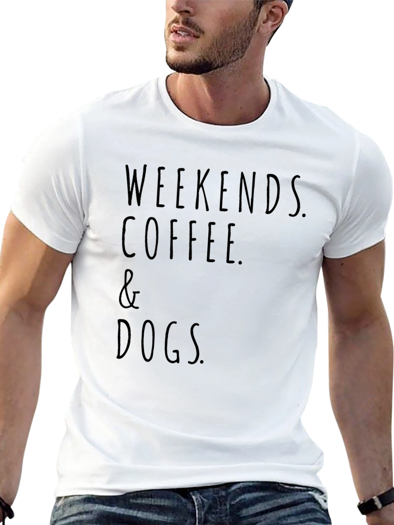 Weekends Coffee and Dogs Black T-Shirt