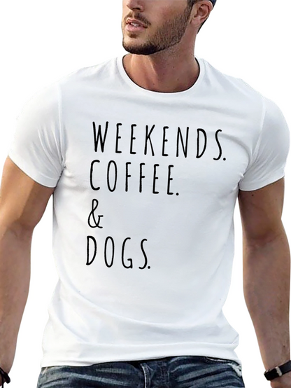 Weekends Coffee and Dogs Black T-Shirt