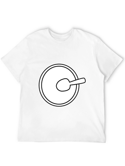Funny Cartoon Spoon Circle Black Tee Shirt