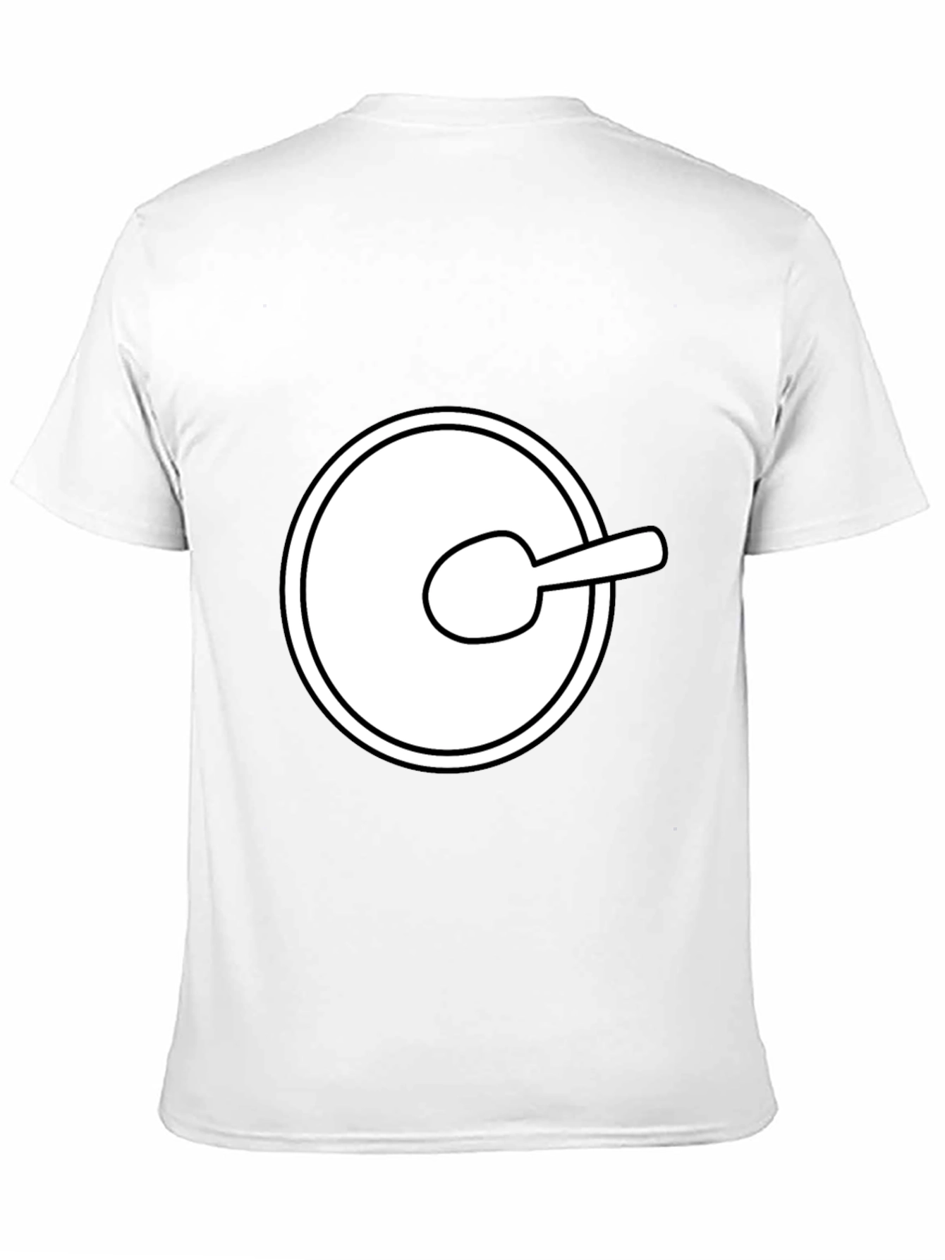 Funny Cartoon Spoon Circle Black Tee Shirt