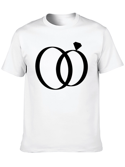 Wedding Rings Graphic Tee - Black Cotton Casual Shirt