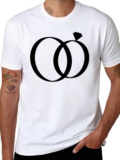 Wedding Rings Graphic Tee - Black Cotton Casual Shirt