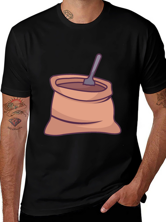 Coffee Sack Graphic Tee - Casual Black T-Shirt